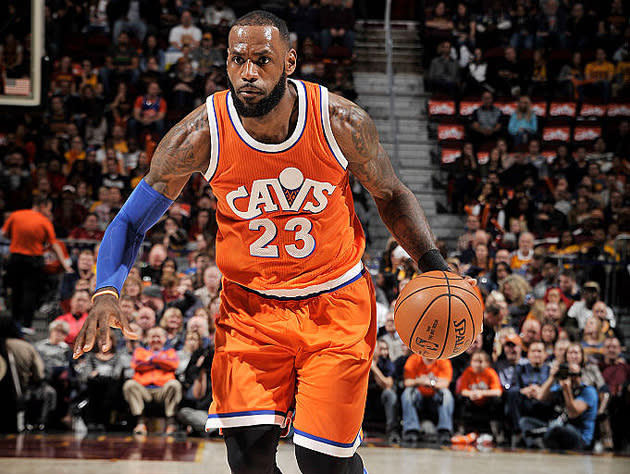LeBron James, in the retro uniform. (Getty Images)