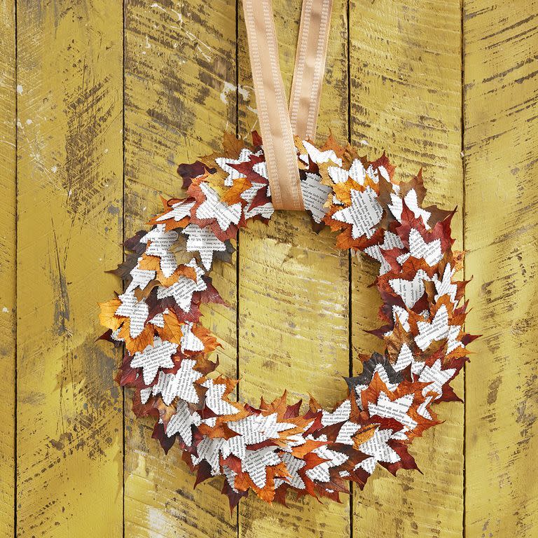 Book Leaves Wreath