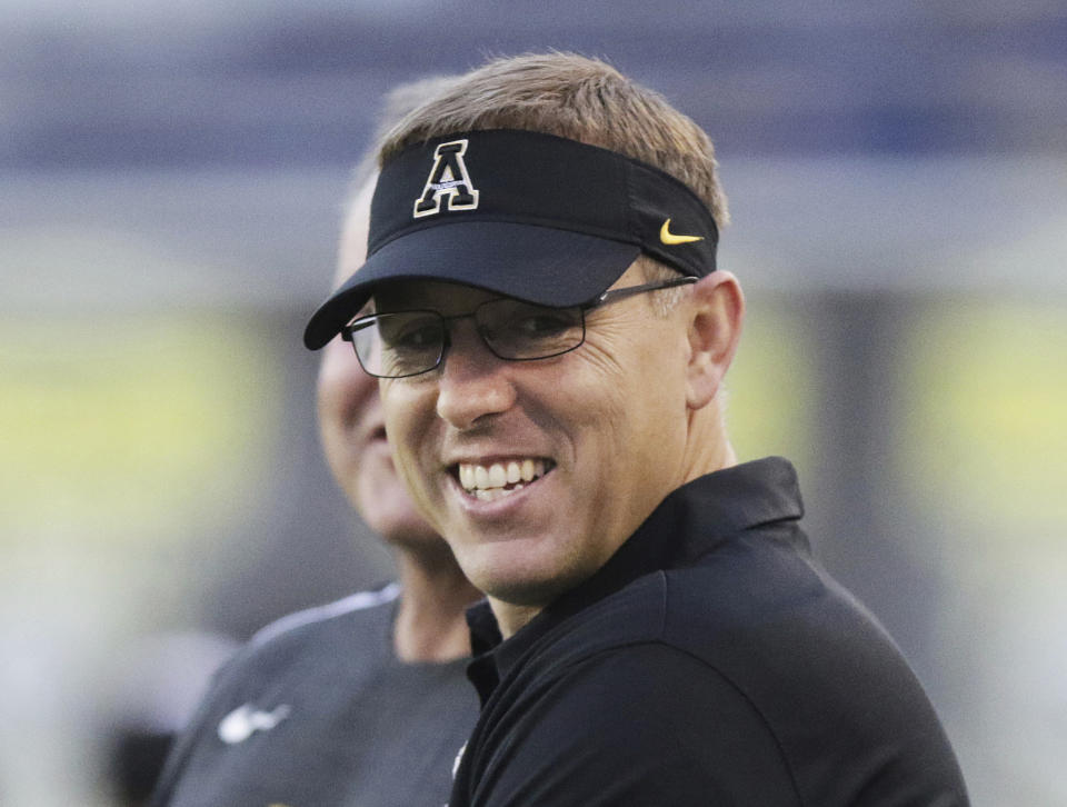 Appalachian State head coach Scott Satterfield remains the top target for Louisville. (AP file photo)