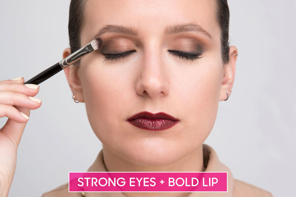 Rule #2: Never pair a strong eye with a bold lip.