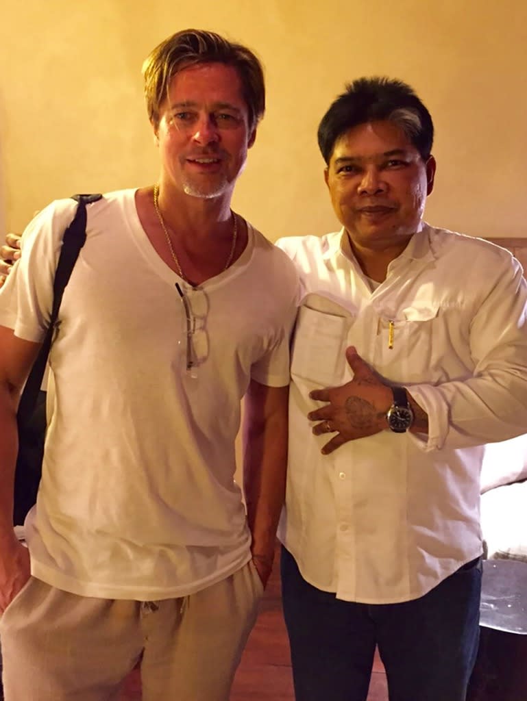 Brad Pitt also got a tattoo from artist Ajarn Noo Kanpai. (Photo: Splash News)