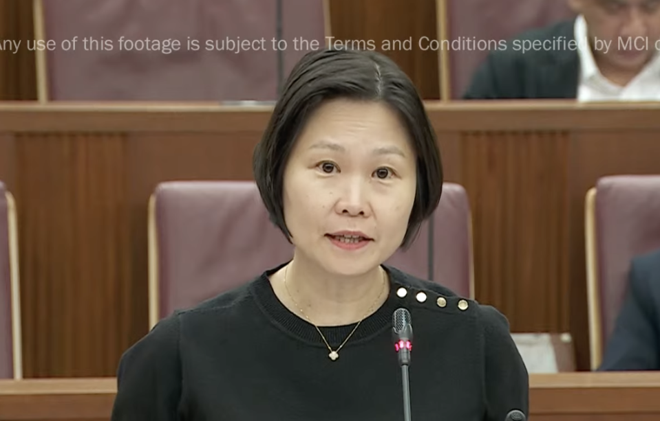 Minister of State for Manpower Gan Siow Huang speaking in Parliament on 13 September 2022. (SCREENSHOT: Ministry of Information and Communications/YouTube)