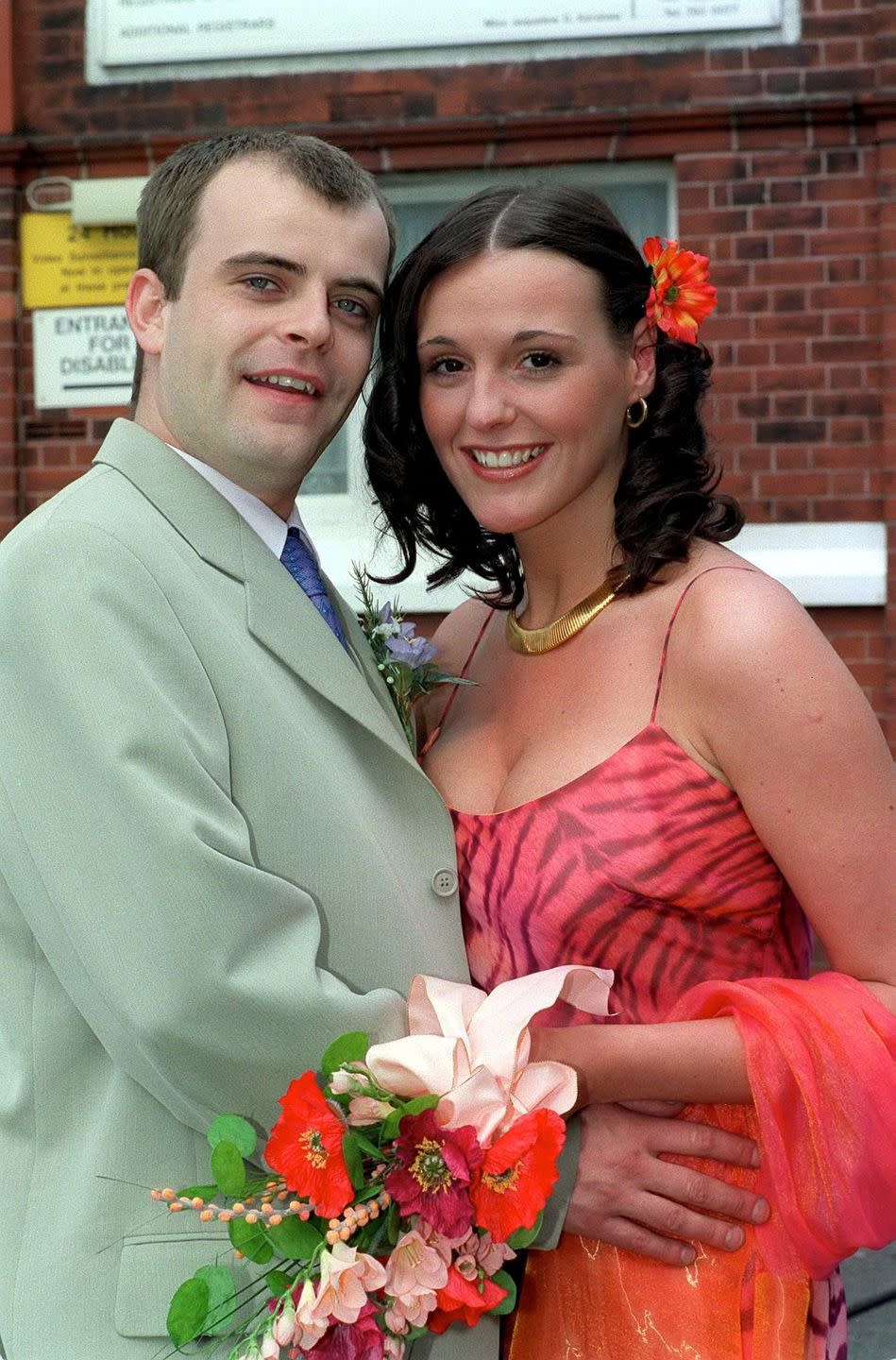 simon gregson as steve and suranne jones as karen in coronation street