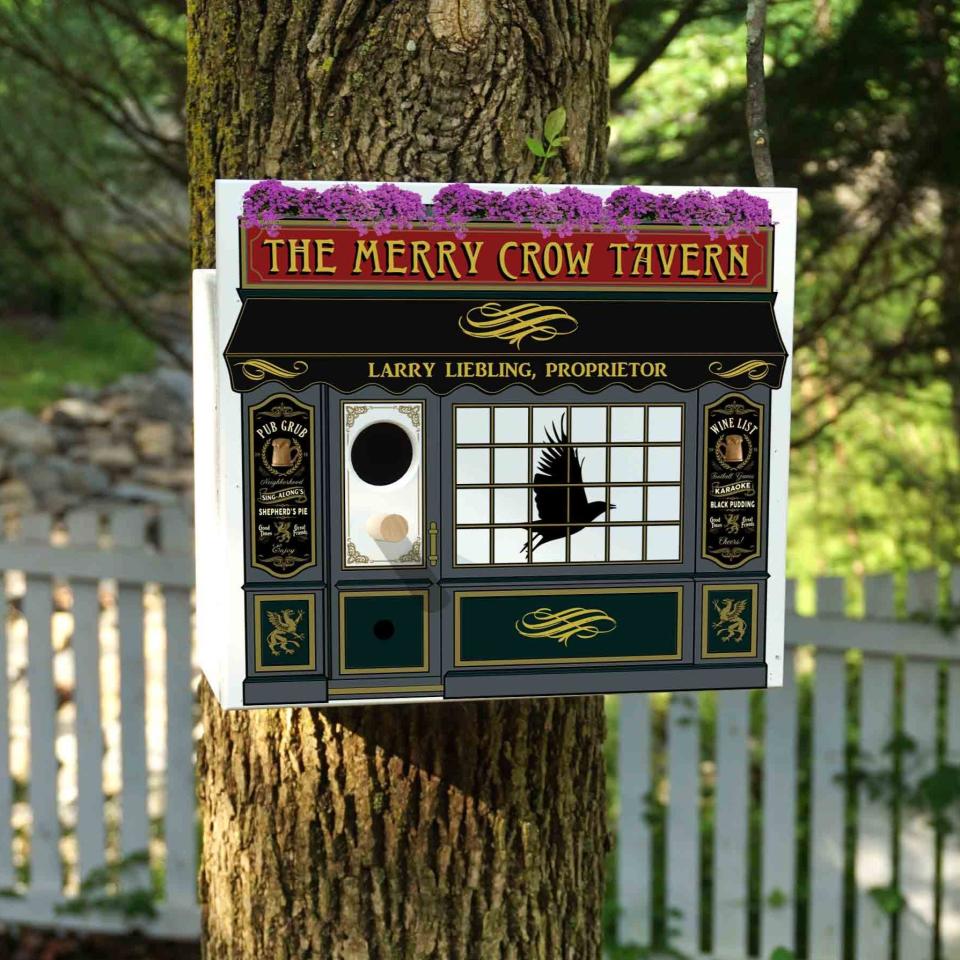 <p><a href="https://www.winewicksandgifts.com/products/custom-birdhouse-tavern-nesting-boxes" rel="nofollow noopener" target="_blank" data-ylk="slk:Shop Now;elm:context_link;itc:0;sec:content-canvas" class="link ">Shop Now</a></p><p>Tavern Birdhouse</p><p>winewicksandgifts.com</p><p>$84.99</p><span class="copyright">Wine Wicks and Gifts</span>