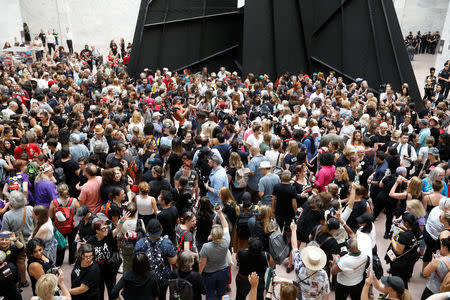 Activists rally inside the Senate Hart Office Building during a protest in opposition to U.S. Supreme Court nominee Brett Kavanaugh on Capitol Hill in Washington, U.S., October 4, 2018. REUTERS/Kevin Lamarque