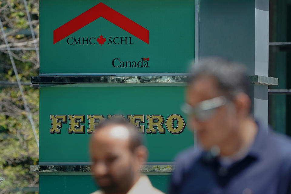 The Canada Housing Mortgage Corporation (CMHC) logo is pictured in Toronto, Ontario, Canada, July 17, 2018. Picture taken July 17, 2018. REUTERS/Carlo Allegri