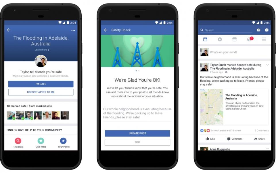 Facebook用戶可於平安通報站加入個人化文字