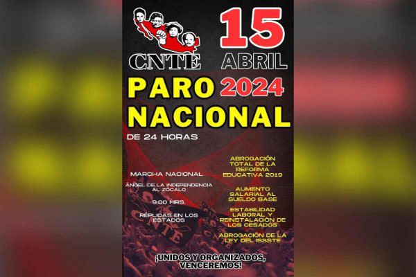 Convocatoria paro nacional de la CNTE