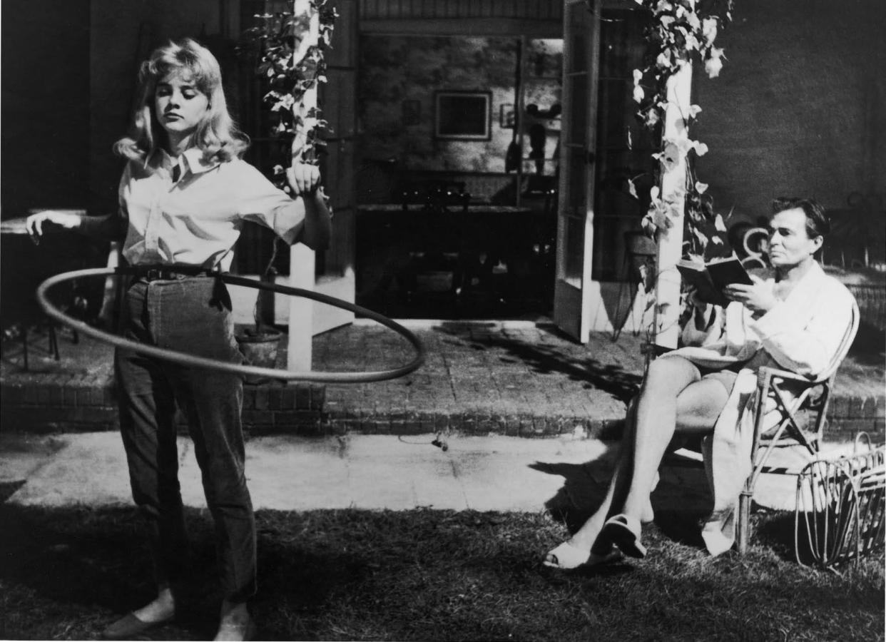 Sue Lyon (left) and James Mason appear in a scene from the 1962 motion picture "Lolita" directed by Stanley Kubrick.