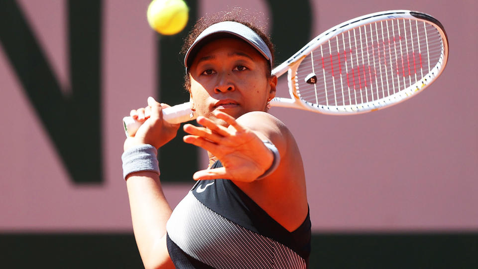 Naomi Osaka, pictured here in action at the French Open before her withdrawal.