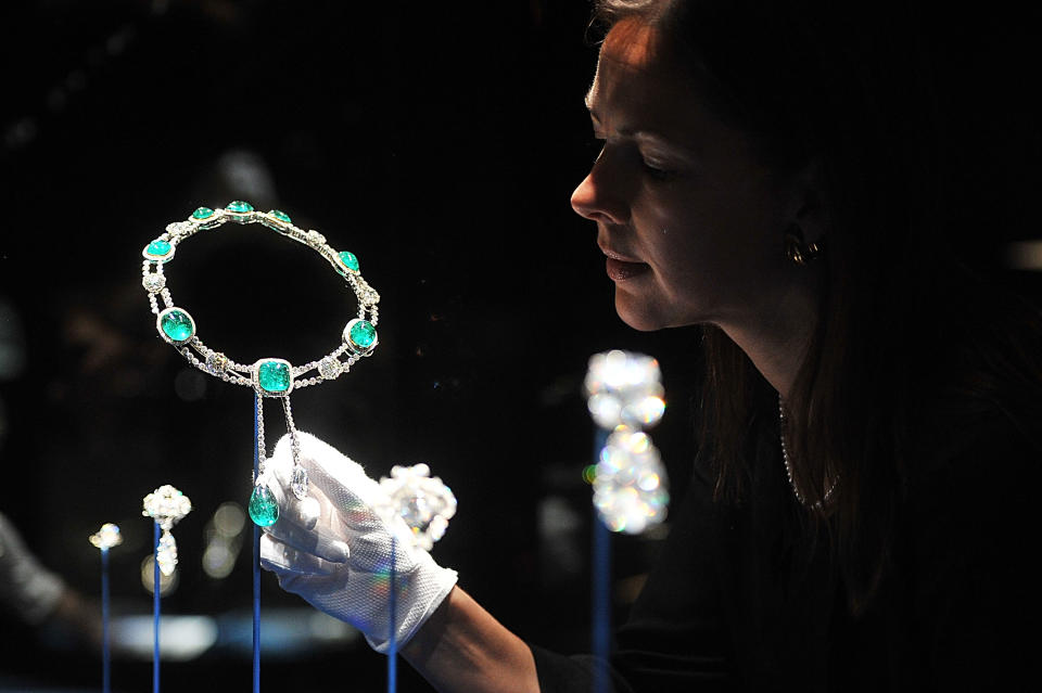 Press Preview Of Diamonds Exhibition At Buckingham Palace To Celebrate The Queen's Diamond Jubilee