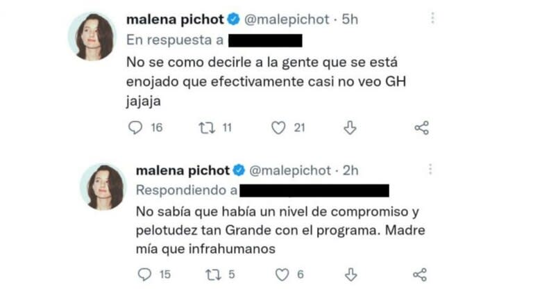 Malena Pichot apuntó contra Gran Hermano