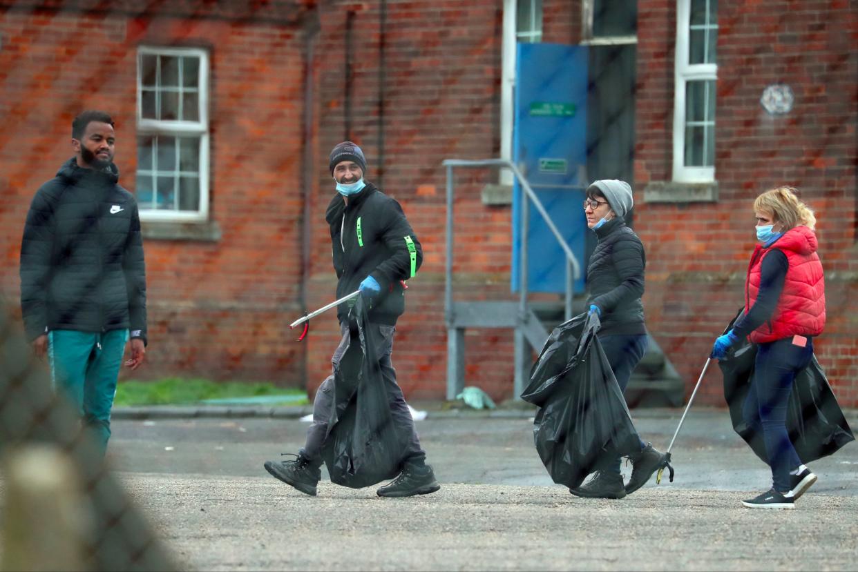 Napier Barracks in Kent, which is currently being used by the government to house people seeking asylum in the UK (PA)