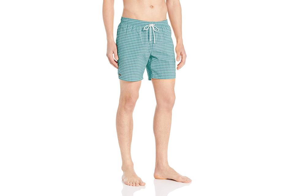 Lacoste gingham seersucker mid length swim shorts (was $75, 51% off)