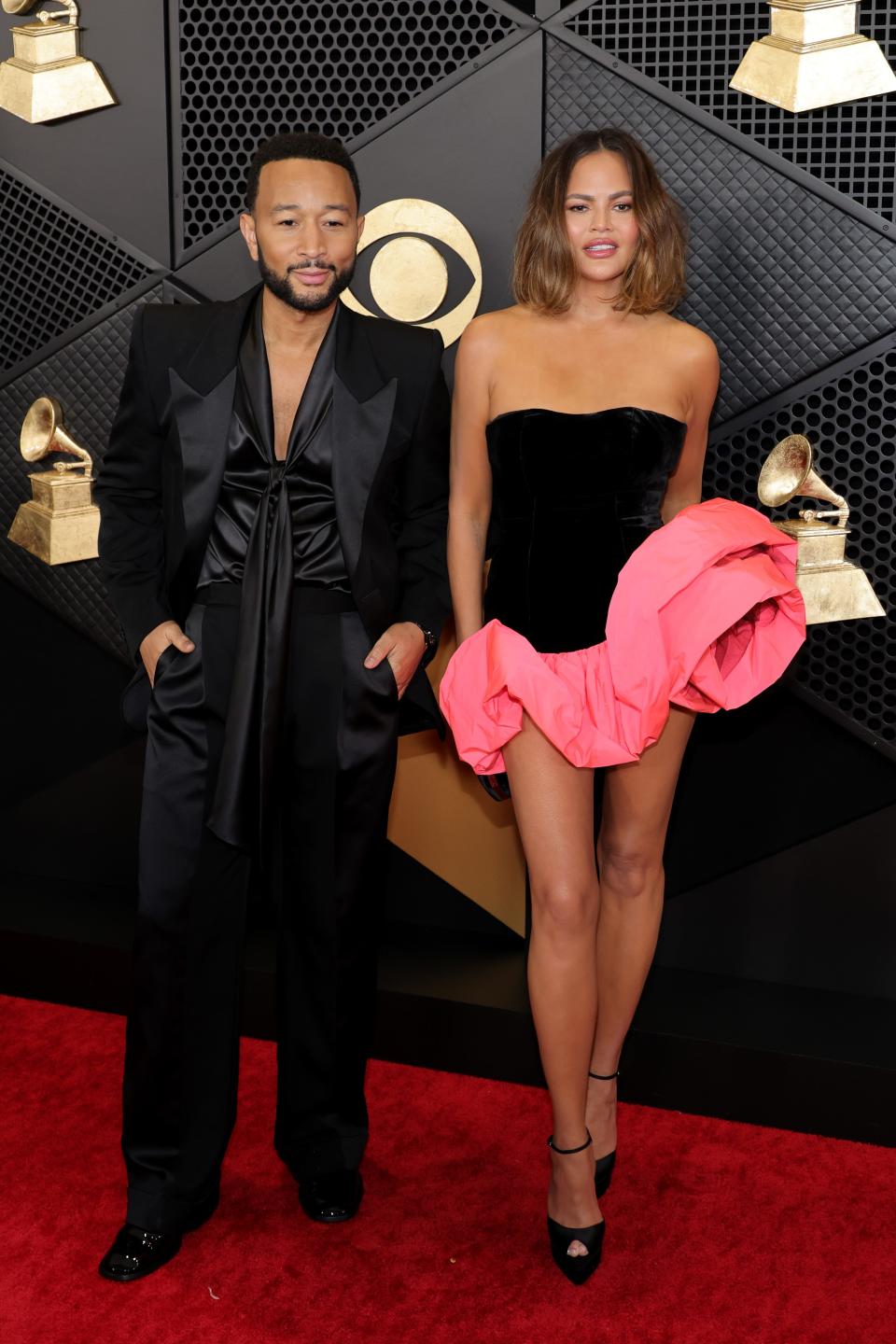 John Legend and Chrissy Teigen attend the 2024 Grammy Awards