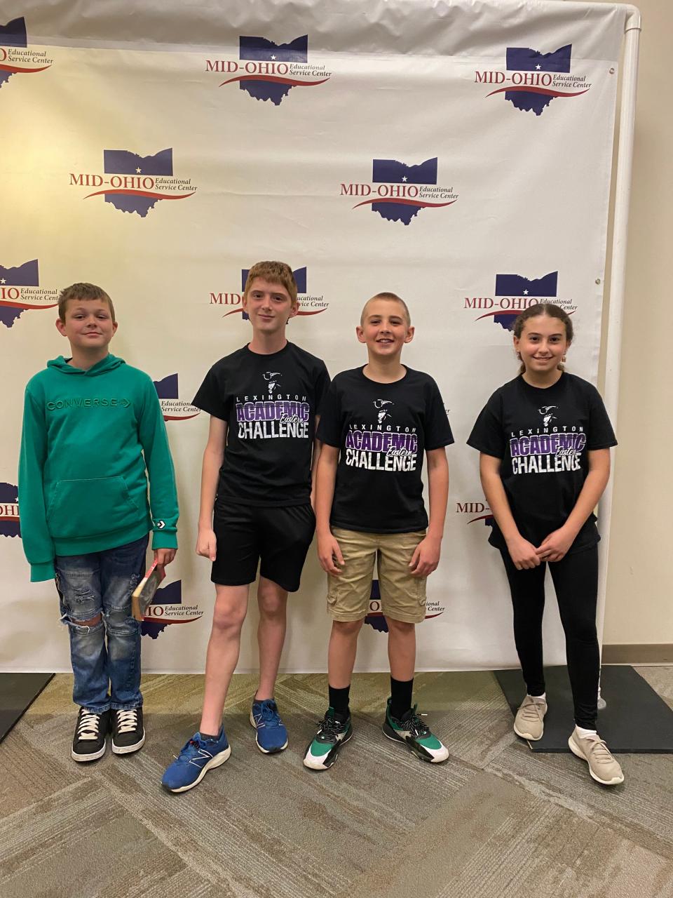 Lexington Team A, comprised of (left to right) Jesse S., Noah T., Dominic G. and Sirar G., took top honors in the sixth grade Academic Challenge on May 9.