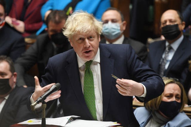 Boris Johnson speaking in the Commons