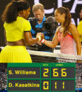 <p>Serena Williams wins in straight sets 6-1 6-1 and in turn giving the young 18 year-old Russian Daria Kasatkina some valuable Grand Slam experience.</p>