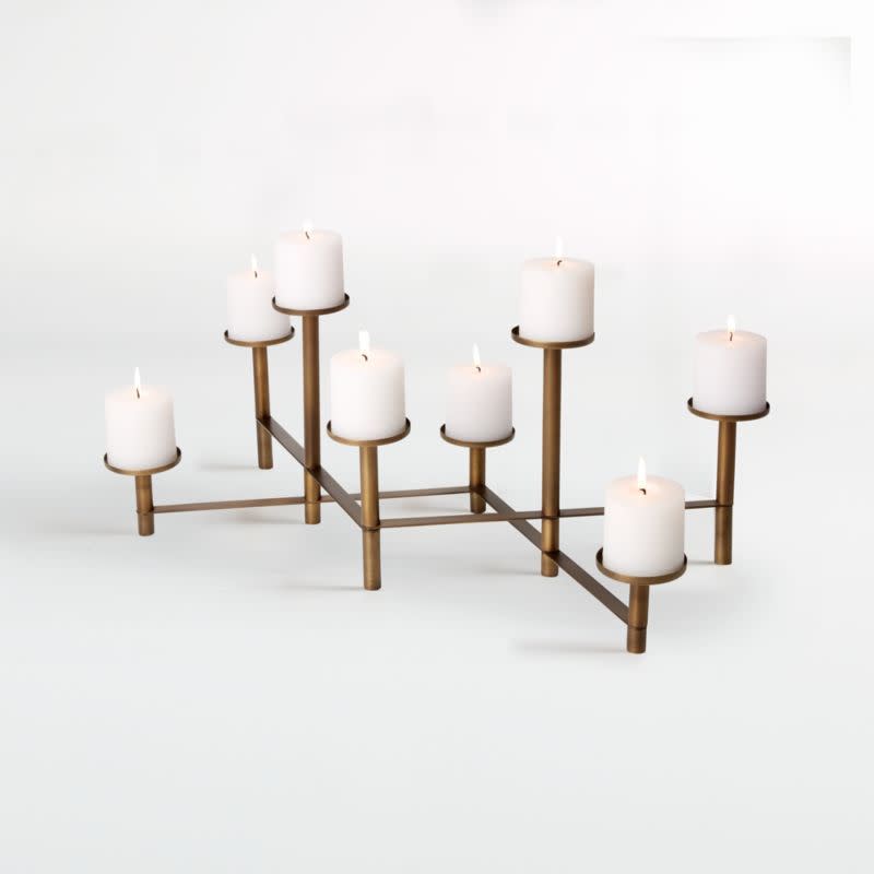 21) Brass Fireplace Candelabra