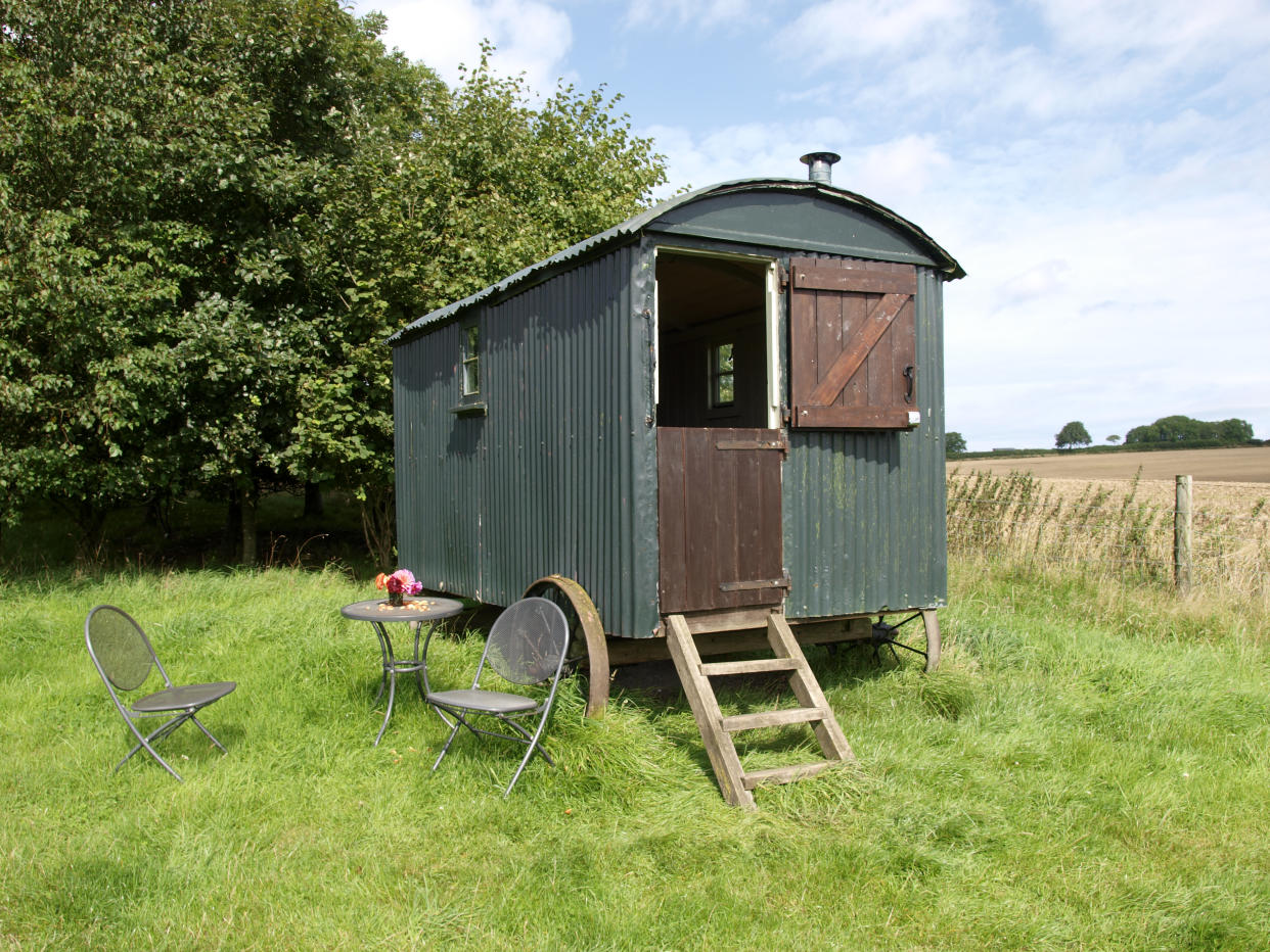 Shepherds hut available for holiday accommodation, Milton Abbas, Dorset, UK. (Photo by: Education Images/Universal Images Group via Getty Images)
