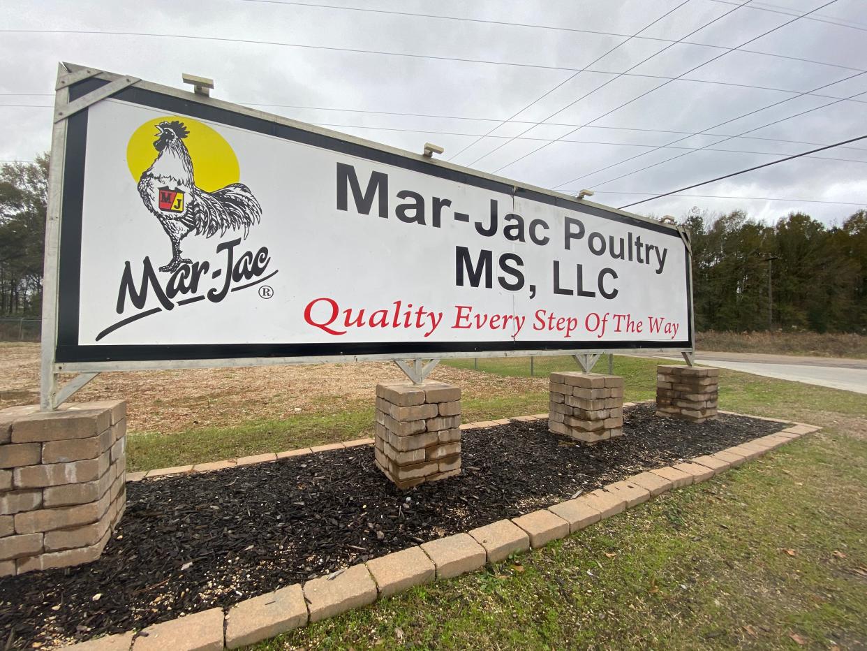 A worker at Mar-Jac Poultry died from on-the-job injuries Tuesday in Hattiesburg, Miss., pictured here Wednesday, Dec. 16, 2020.