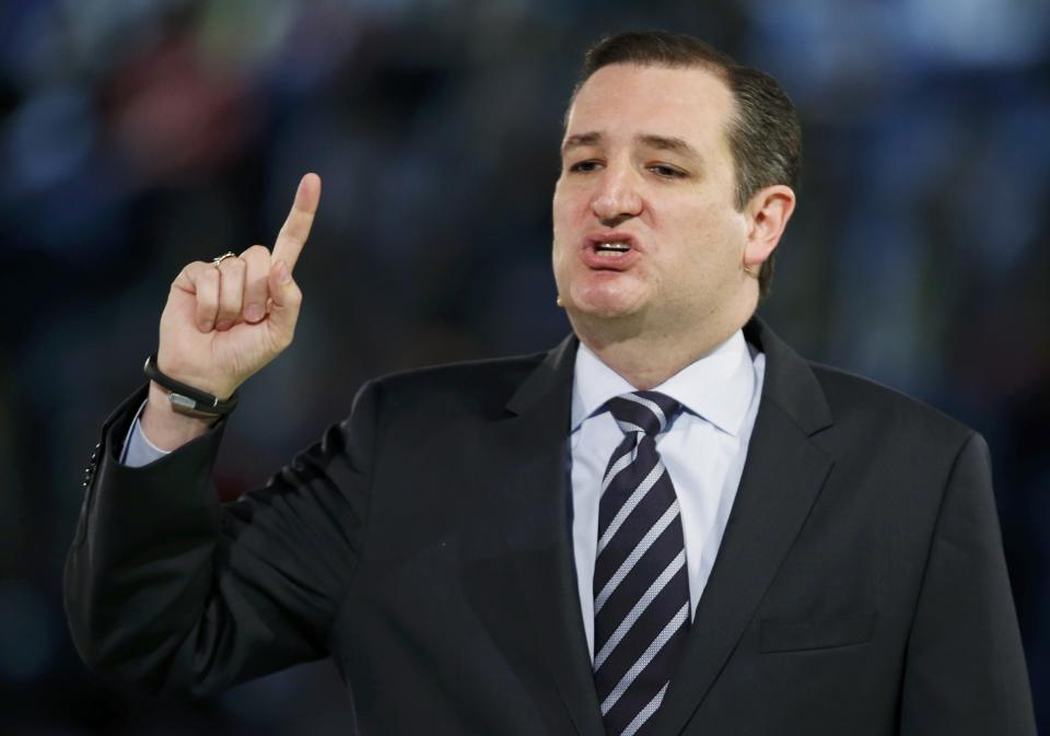 El senador republicano Ted Cruz al annciar su campaña por la candidatura presidencial. (Reuters)