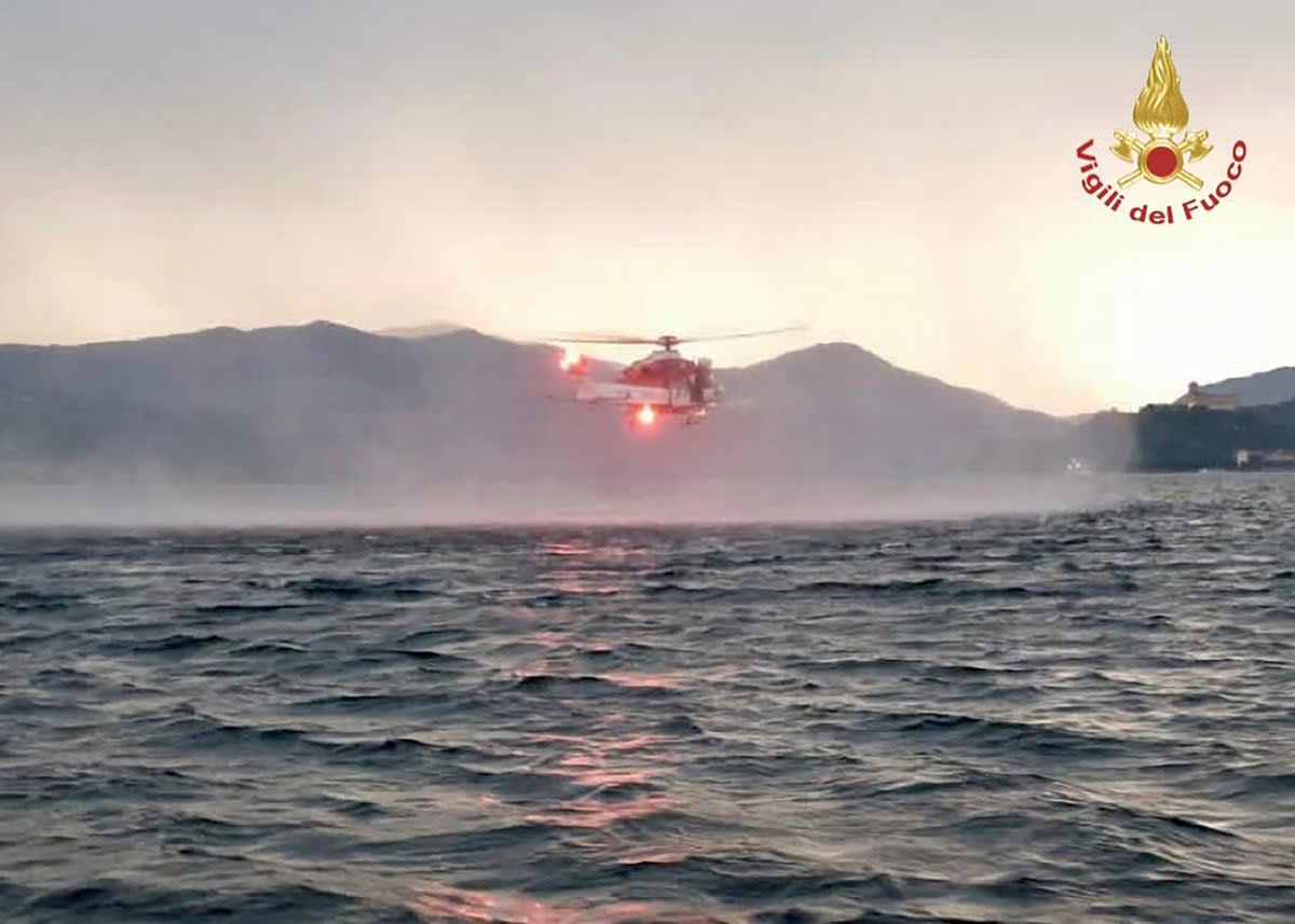 Italian firefighters confirmed on Monday that they recovered four bodies from Lake Maggiore (AP)