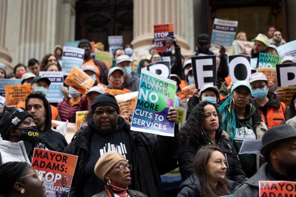 Hundreds protested on March 6 against the cuts. ZUMAPRESS.com