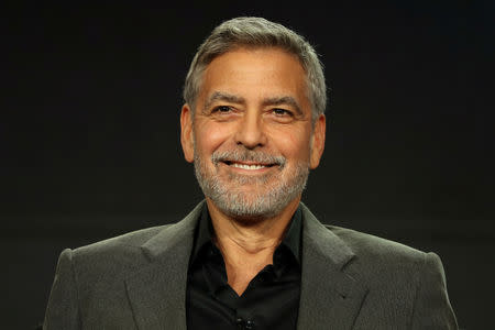 Actor, executive producer, and director George Clooney speaks on a panel for the Hulu series "Catch-22", during the Television Critics Association (TCA) Winter Press Tour in Pasadena, California, U.S., February 11, 2019. REUTERS/Lucy Nicholson