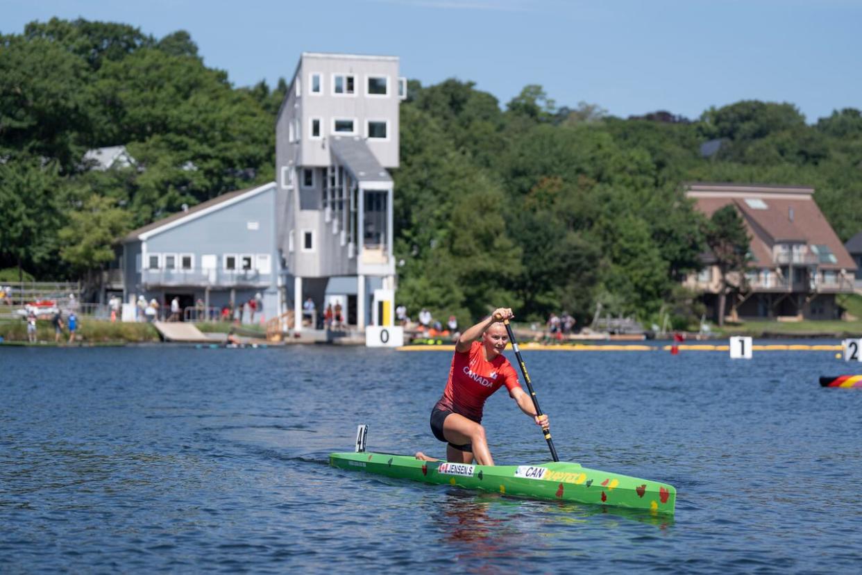 Lake Banook was the site of the 2022 ICF canoe sprint and paracanoe world championships. If a new watershed framework is approved, the popular lake will be part of a pilot project as Halifax Regional Municipality considers a new way to better protect its lake and river systems. (Darren Calabrese/The Canadian Press - image credit)