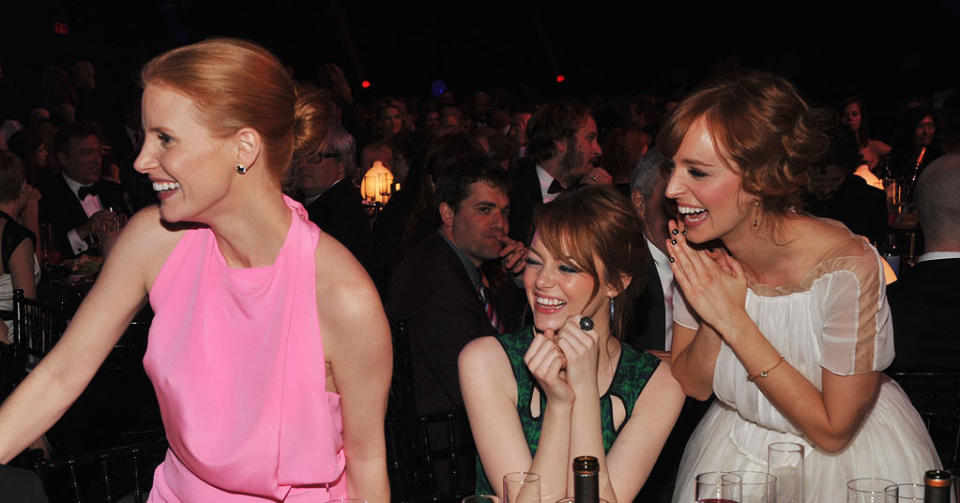 Critics Choice Party pics 2012 Jessica Chastain Emma Stone Ahna O'Reilly