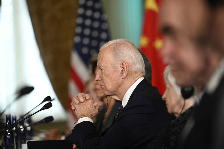 El presidente Joe Biden, en su reunión con Xi Jinping en Woodside, California. (Brendan SMIALOWSKI / AFP)