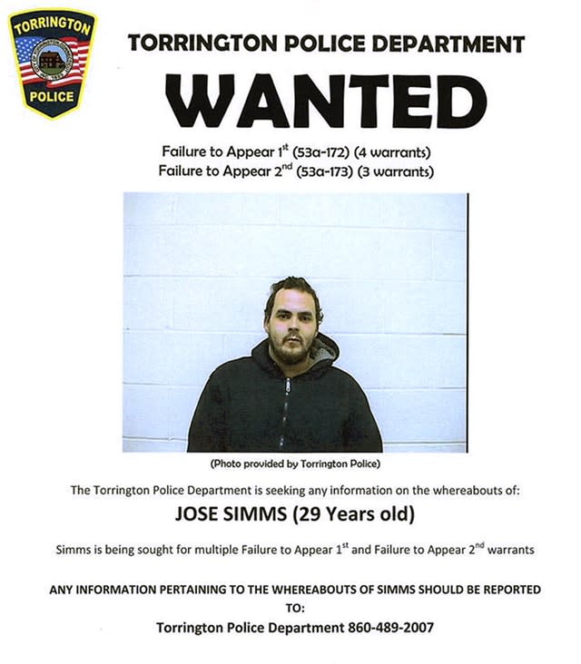 Wanted poster of Jose Simms