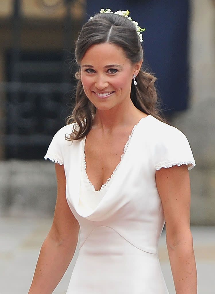 Pippa Middleton carried Kate's train.