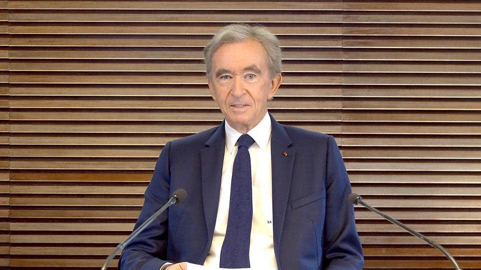 Bernard Arnault during LVMH's 2021 annual general meeting.