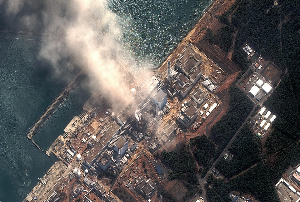 The Fukushima Daiichi nuclear power plant after a massive earthquake and subsequent tsunami