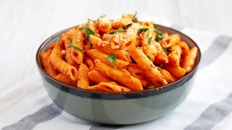 Bowl of penne alla vodka