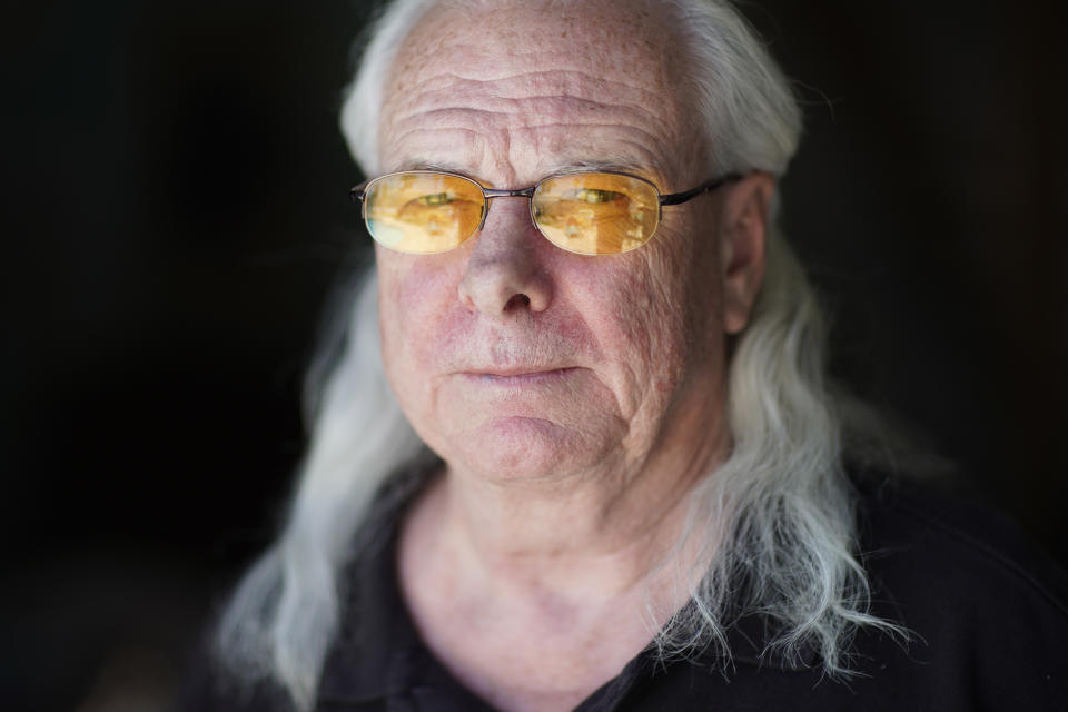 Ward Black poses for a portrait Thursday, June 11, 2020, in Las Vegas. Black, a University of Michigan gymnast on the school's 1970 national championship team, says it was "an open secret" that a team doctor sexually abused athletes at the school. (AP Photo/John Locher)