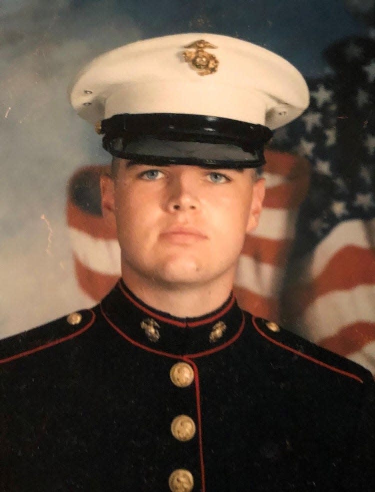 J.D. Vance enlisted in the Marines out of Middletown High School in 2003 and served in Iraq.