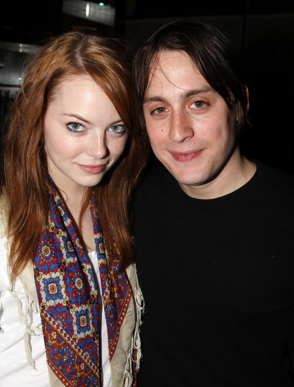 NEW YORK - NOVEMBER 16:  *Exclusive Coverage* Emma Stone and boyfriend Kieran Culkin attend the 