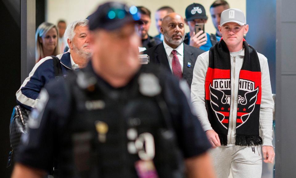 Wayne Rooney arrives at Dulles Airport to start his career as a DC United player.