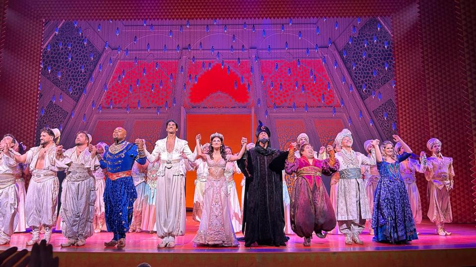 A parent arranged for Scotch Plains-Fanwood kindergarten teacher Lori Anne Travers to appear on stage in the Broadway musical “Aladdin” last month.