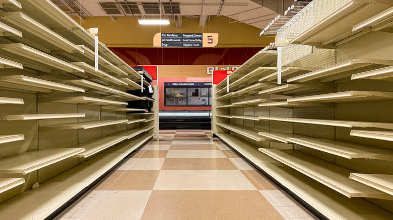 empty grocery store shelves