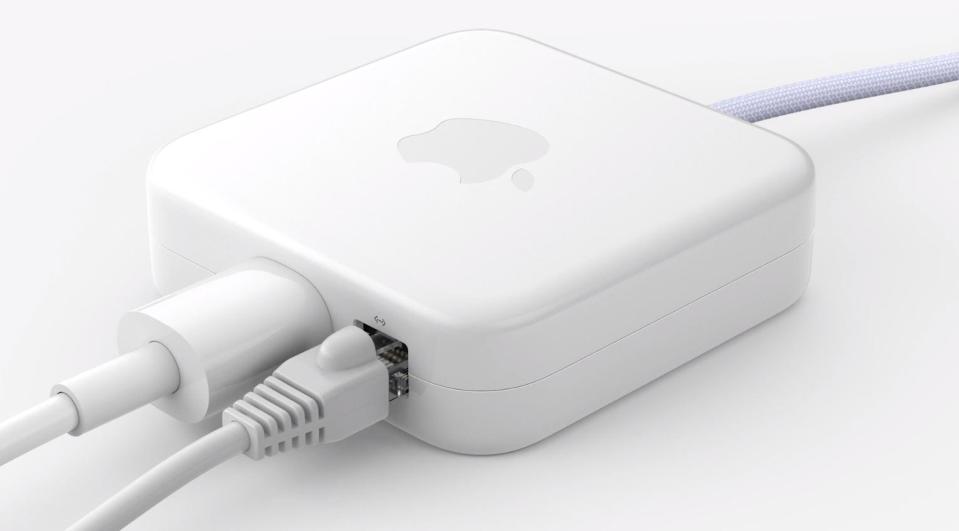 The iMac power box will be able to connect an Ethernet cable to reduce desk clutter.