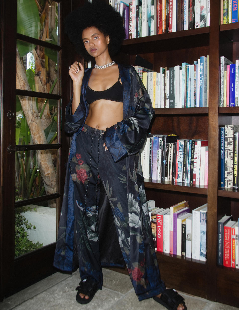 L.A. brand Potent Goods sells flower and fashion, including this silk kimono and pants set. - Credit: Courtesy