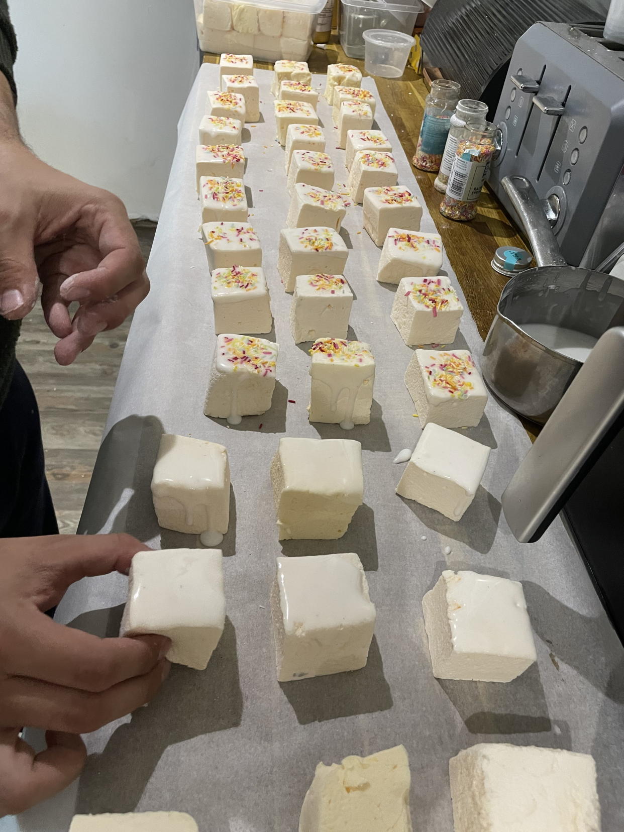 Emily Roberts' makes her marshmallows from her kitchen. (Emily Roberts/SWNS)
