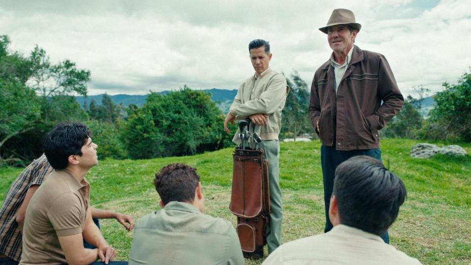 Jay Hernandez and Dennis Quaid portray JB Peña and Hasim Valdes, the real-life men who coached the San Felipe team to victory, in The Long Game (The Long Game)