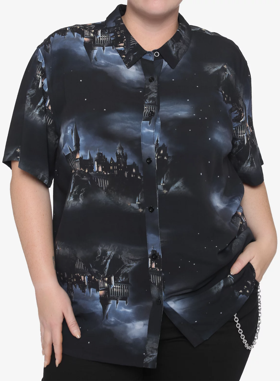 <p><a href="https://www.heruniverse.com/product/harry-potter-hogwarts-woven-button-up/15906866.html?mr%3AtrackingCode=45E04586-D095-EC11-8122-0050569419E4&mr%3AreferralID=NA&srsltid=AdGWZVRuLQk0W99TpdUsUFRGKAAFxfm7v9vJm2GpILTwfbw6t76QWm7N0-M" rel="nofollow noopener" target="_blank" data-ylk="slk:Shop Now;elm:context_link;itc:0;sec:content-canvas" class="link ">Shop Now</a></p><p>Harry Potter Hogwarts Woven Button-Up</p><p>heruniverse.com</p><p>$17.99</p>