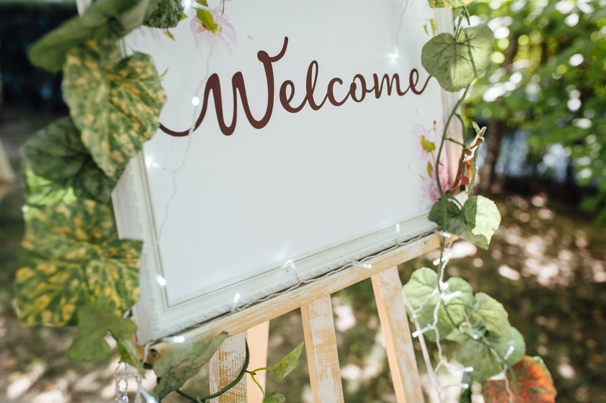 invitation for guests for the wedding ceremony in the garden