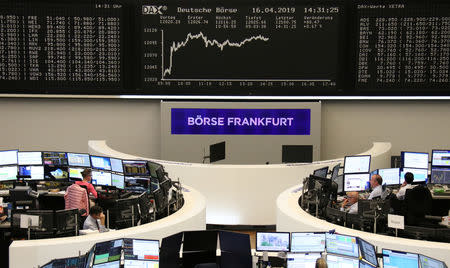 The German share price index DAX graph is pictured at the stock exchange in Frankfurt, Germany, April 16, 2019. REUTERS/Staff